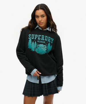 Oversized Outdoors sweatshirt met ronde hals en print