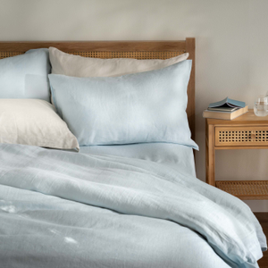 Mineral Blue French Linen Bed Sets