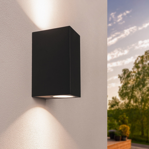 Applique Murale Extérieure - Dimmable - Deux Faces - IP54 - Raccord GU10 - Noir - Convient pour l'intérieur et l'extérieur