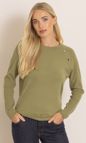 Ribbed Long Sleeve Jumper - Light Khaki