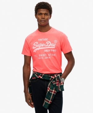 Vintage Logo Neon T-shirt met relaxte pasvorm