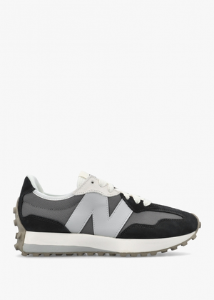 Unisex 327 Black & Grey Suede & Mesh Trainers
