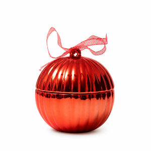 Red Electroplated Christmas Bauble Glass Jar - Box of 4