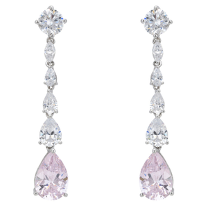 Bardot Morganite Drop Earrings Silver