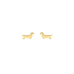 Weiner Dog Stud Earrings - Gold Vermeil