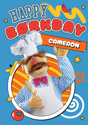 The Muppets Happy BÃ¸rkday Swedish Chef Birthday Card