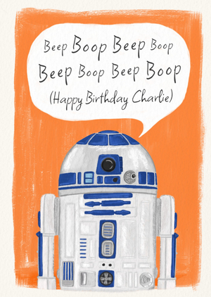 Star Wars R2 D2 Illustrated Birthday Card