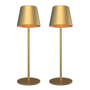 2x Tischleuchte mit Akku USB – Gold – IP54 – Dimmbar – CCT – 4400 mAh Batterie - Tischlampe ohne kabel - Nyra