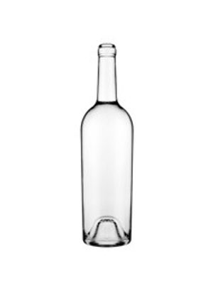 Gracie 750 ml Glass Claret Tapered Wine Bottles, Cork Finish, Flint - 329655-K
