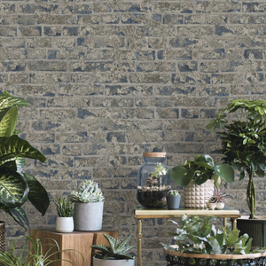 Galerie Industrial Effect Brick Blue/Brown Wallpaper - 94271