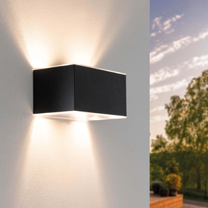 Applique Murale Solaire LED - Deux Faces - 3000K - IP44 - Noir