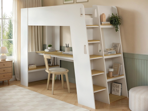 Flair Fern Staircase High Sleeper White & Oak