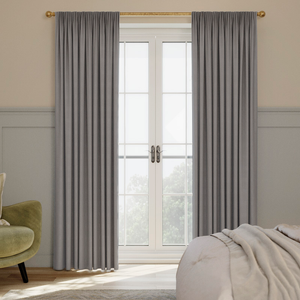 Shima Faux Silk, Platinum - Made to Measure Curtains