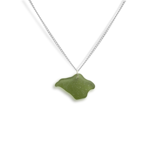Green Isle of Wight Coastline Sea Glass Necklace