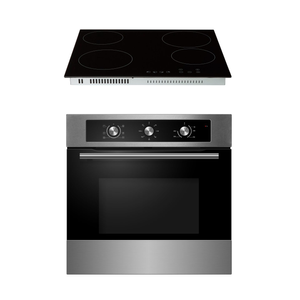 65L Built-In Electric Fan Oven & 60cm 4-Zone Ceramic Hob with Touch Controls