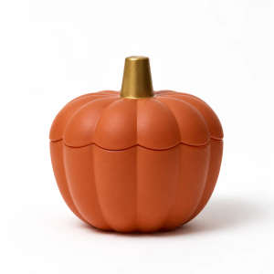 Small Matte Orange Pumpkin Glass Candle Jar - Box of 4