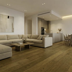 180mm Brushed & UV Oiled Engineered Smoked Rutland Oak Wood Flooring 2.39m²