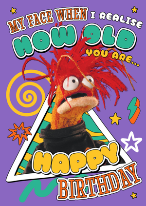 The Muppets Pepe My Face When I realise How Old You Are Birthday Card