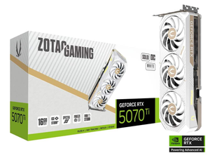 ZOTAC GAMING GeForce RTX 5070 Ti SOLID Core OC White Ed 16GB GDDR7 Graphics Card - ZT-B50710Q2-10P