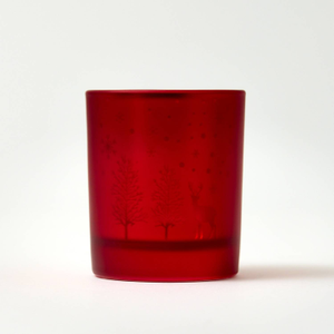 Christmas Scene 30cl Frosted Red Glasses - Box of 6