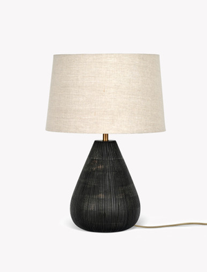 Cleeve Table Lamp - Mango Wood, Antique Black