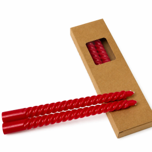 Red Twisted Candles - Pack of 4