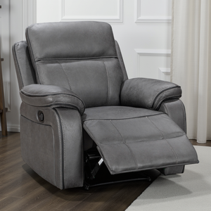 Faux Leather Grey Manual Recliner Chair VEGAS
