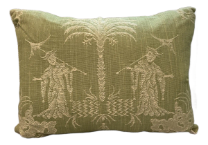 Green Chinoiserie Lumbar Pillow