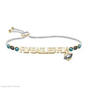 1.5-Carat Crystal Philadelphia Eagles Fan Cheer Bracelet