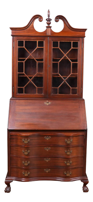 1940s Vintage Mahogany Secretary Desk