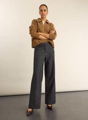 Gwynnie Wool Blend Wide Leg Trousers - UK 16 | EU 44 | US 12 / Grey