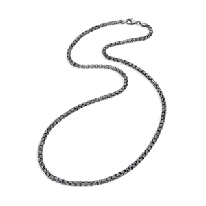 Omega Chain| Sterling Silver Brushed Gun-Metal Necklace - ALTARTM (22")