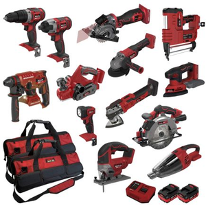 Lumberjack Cordless 20V 18 Piece Power Tool Kit, Drills, JigSaw,