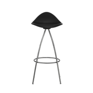 ONDA- L 41,5 x P 36,5 x H 92,5 cm, assise H 76 cm-Polypropylène, acier chromé-Noir/ chrome