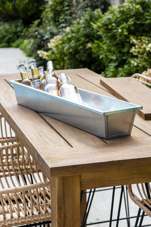 St Mawes Drinks Trough 80cm - Galvanised Steel, Silver