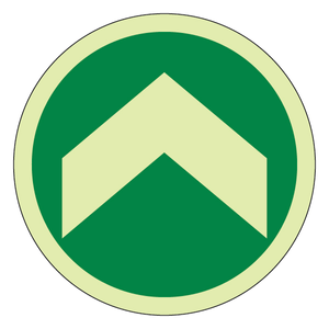 GITD Path Marker - Arrow 100 x 100 mm - Standard Glow Floor Sign