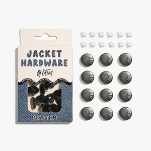 Kit de boutons jeans pour vestes - Etain