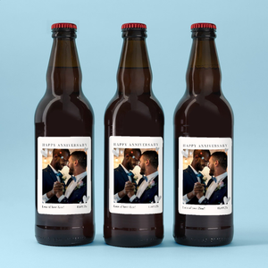 Personalised Happy Anniversary Lager Trio 3x500ml