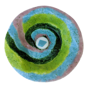 Vintage Original Fused Art Glass Decorative Bowl