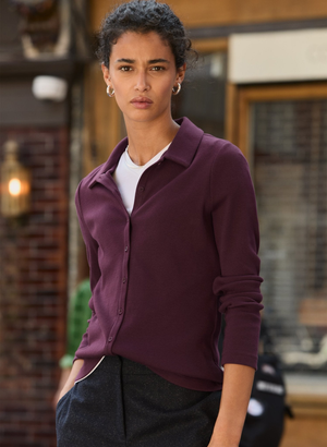 Susan Organic Cotton Button Down Top - UK 12 | EU 40 | US 08 / Plum