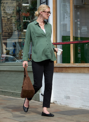 Raffa Chambray Maternity Shirt with Tencel(tm) - IO 5 | UK 16-18 | EU 44-46 | US 12-14 / Khaki