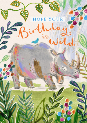 Natural History Museum Hope Your Birthday Is Wild Rhino Illustrated Card