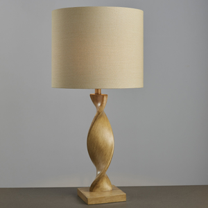 95455 Abia 1 Light Table Lamp Wood Linen