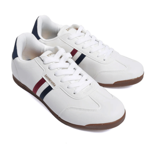 Lambretta Mens Tackle Retro Trainers Shoes - 7 UK / White/Navy / Black