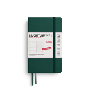 LEUCHTTURM1917 Weekly Planner & Notebook 2026 Hardcover Pocket A6 Forest Green