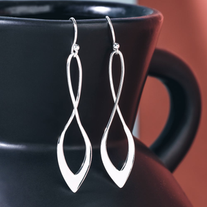 Portrait Sketch Silver Figure 8 Drop Earrings