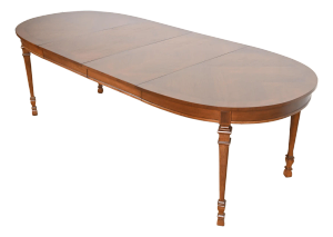 Drexel French Regency Louis XVI Walnut Extension Dining Table, Newly Refinished