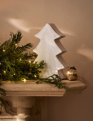 Ithaca Christmas Tree - Stoneware, White, Large
