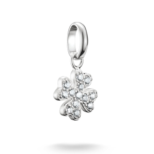 Connect Silver Zirconia Clover Charm Pendant