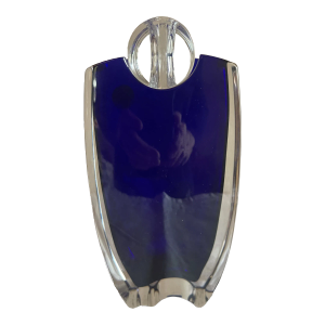 Baccarat Crystal Cobalt Blue Oceanie Thomas Bastide Bud Vase, Signed